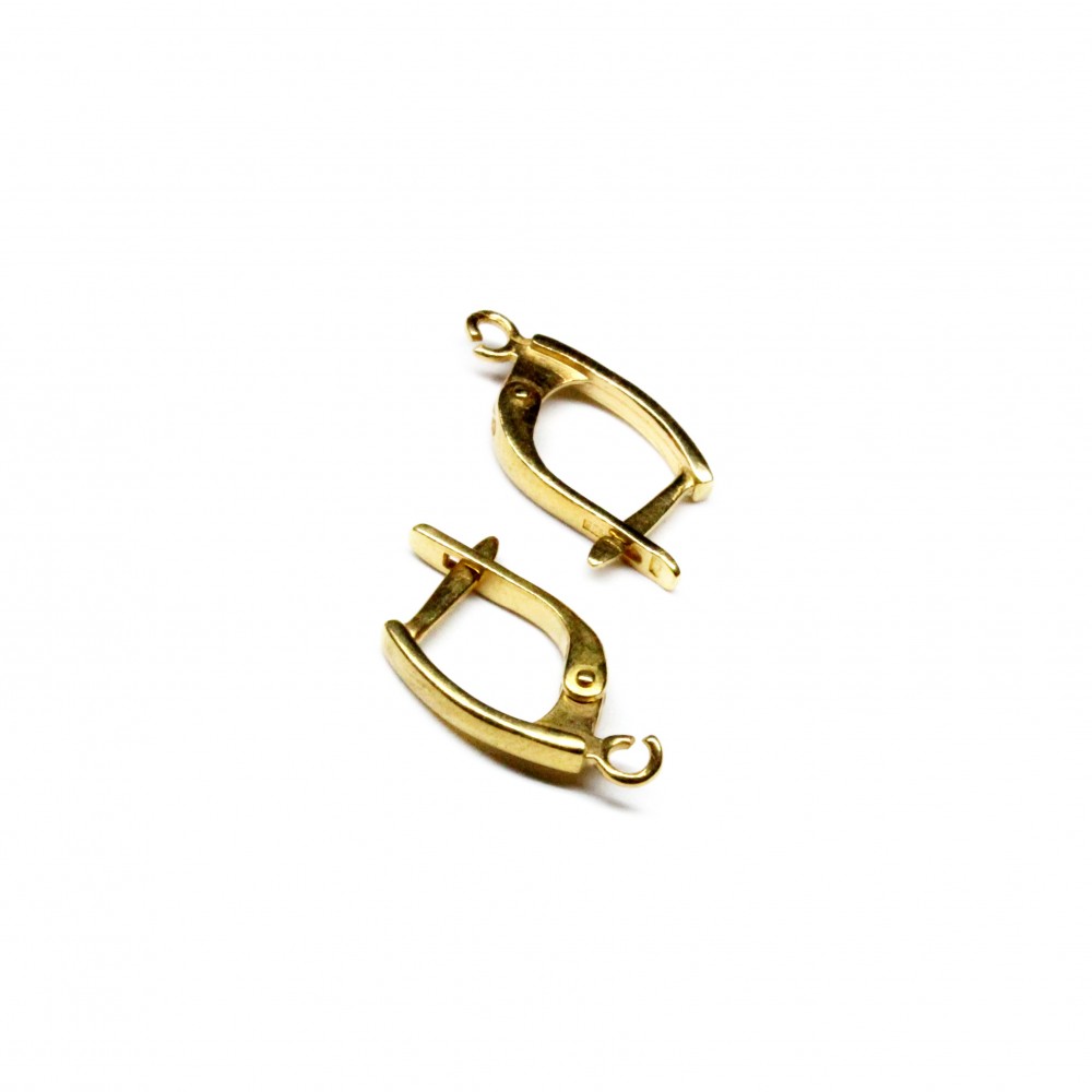 Silver earring fittings - 16х10mm 2 pcs. (F02S3086) 