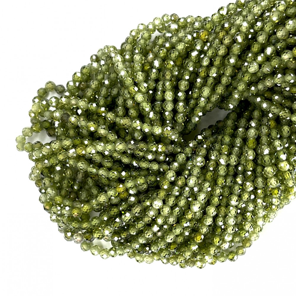 Beads Fianite (cubic zirconia)-faceted 3mm (0003011G)