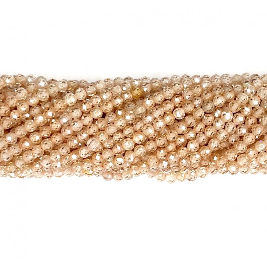 Fianit (kubischer Zirkon)-facettiert  Perlen 3mm (0003022G)