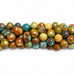Faceted 7mm natural turquoise beads