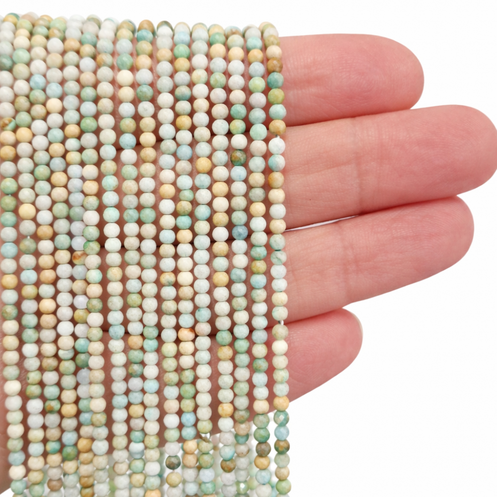 Amazonite Faceted Beads 2 mm  (0502001G)