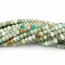 Faceted Amazonite beads, 4×3 mm, natural stone