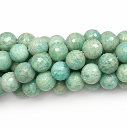 Faceted Amazonite beads, 8mm, natural stone