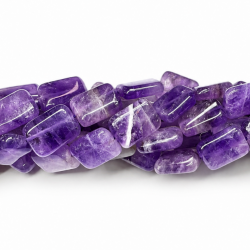 Amethyst beads, 20×15 mm, natural stone