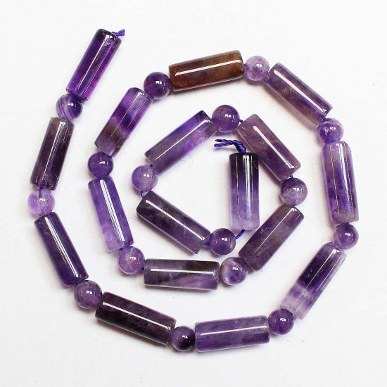 Beads Amethyst Perlen 17x7mm (0617000)