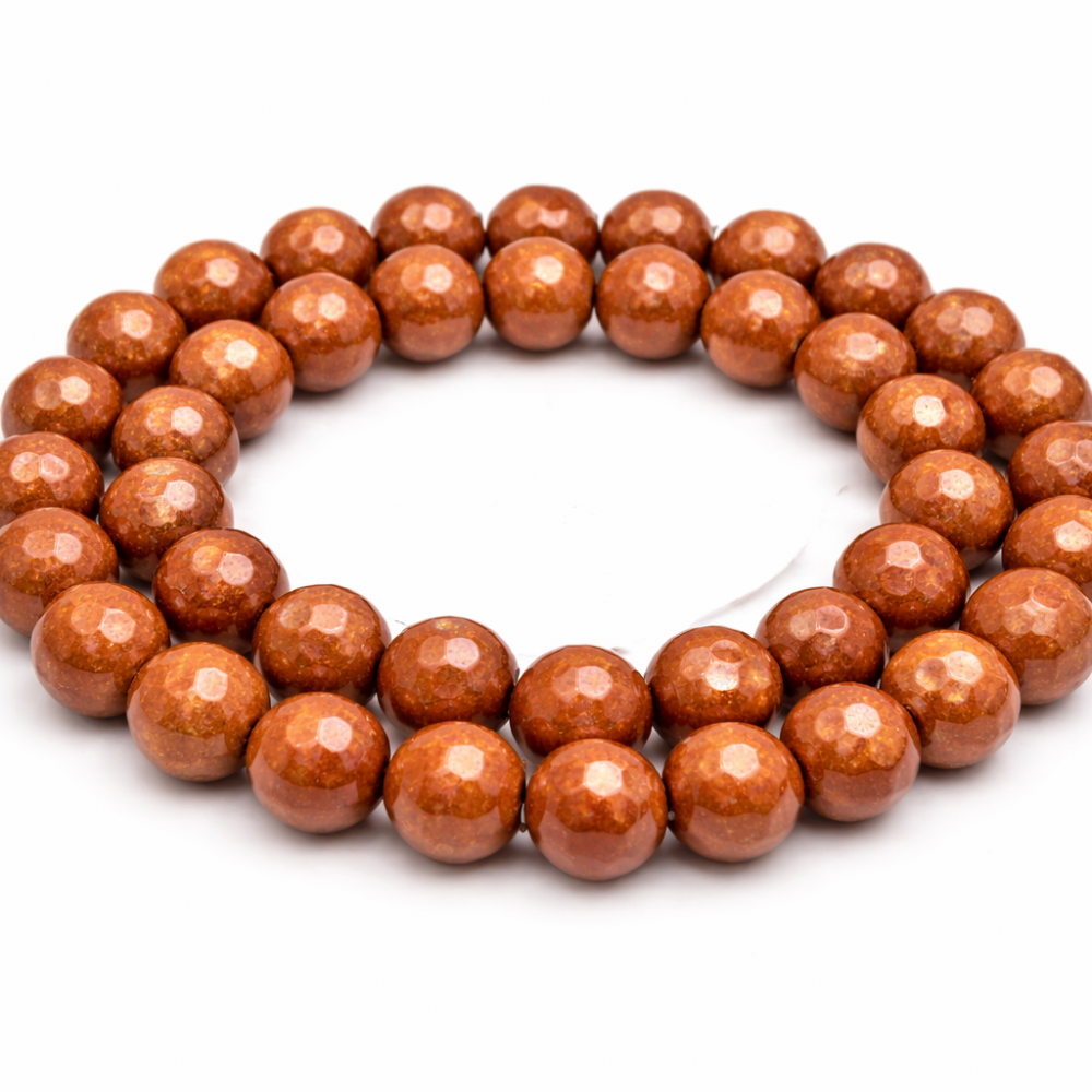 Faceted brown aventurine beads 8 mm (0108000G)