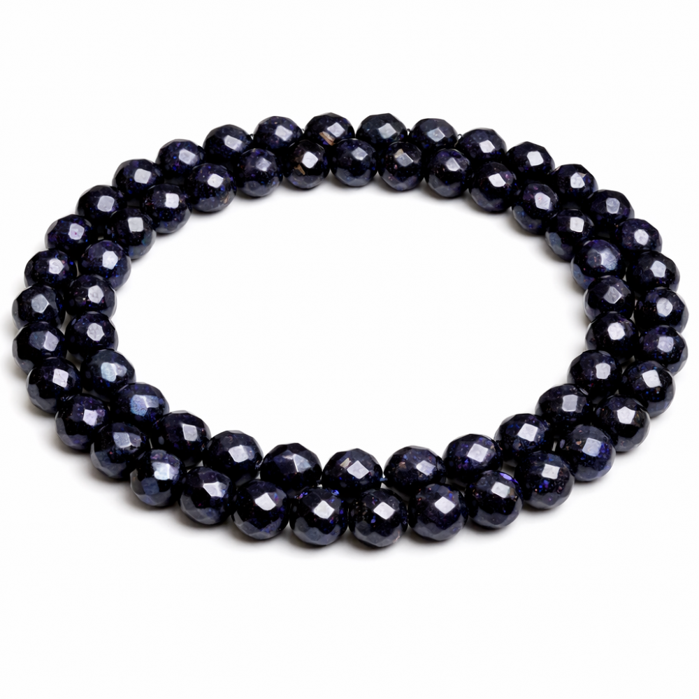 Faceted blue aventurine beads 6 mm (0106001G)