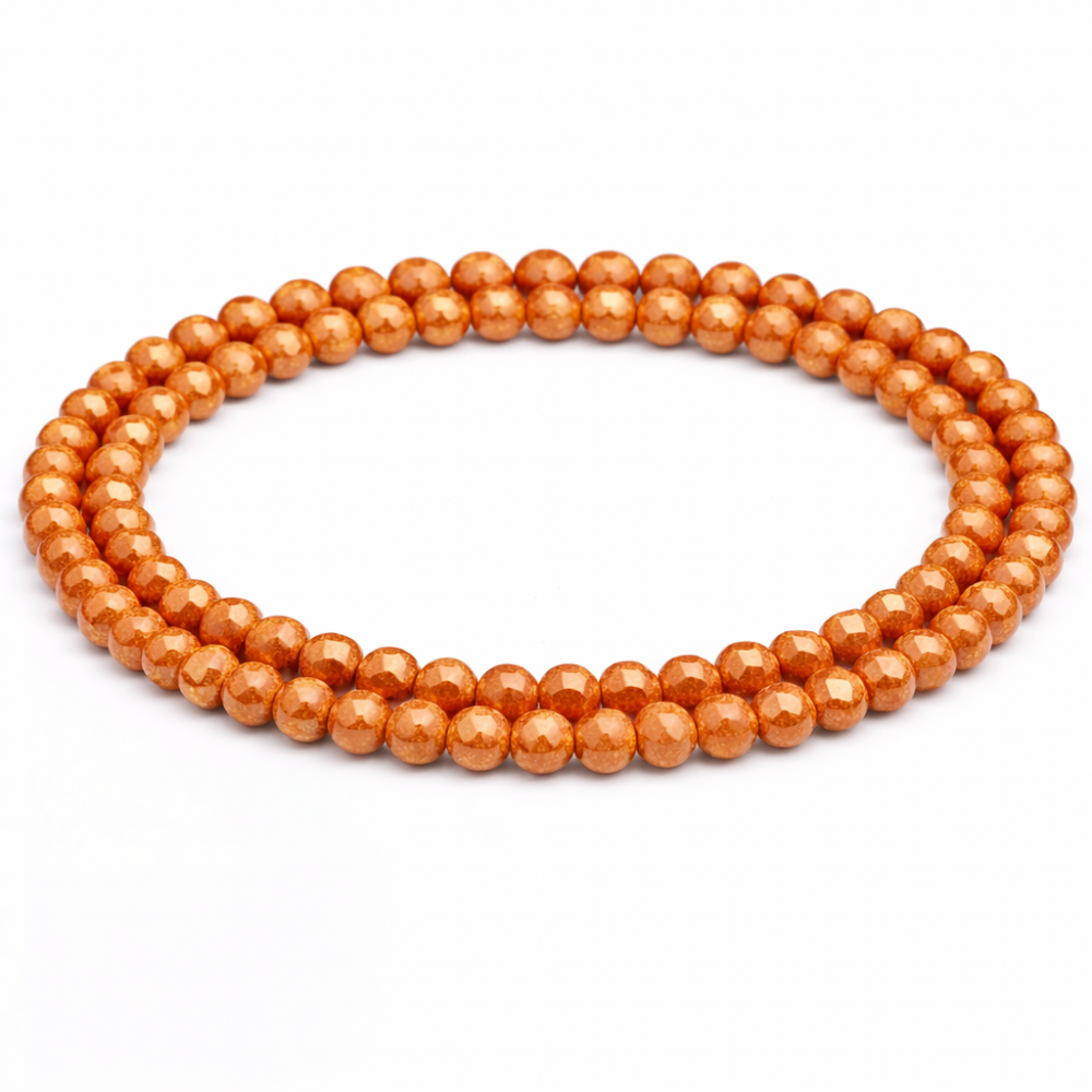 Faceted brown aventurine beads 6 mm (0106000G)