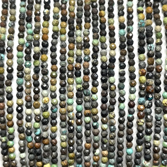 Beads - Chalcedony and turquoise 2 mm (4402000G)