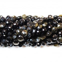 Obsidian-facettiert  Perlen6,5x4mm (0006002G)
