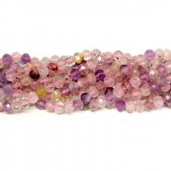 Beads Rose quartz/Amethyst/Citrine-faceted 4x3mm (0004011G)