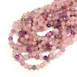 Beads Rose quartz/Amethyst/Citrine-faceted 4x3mm (0014011G)