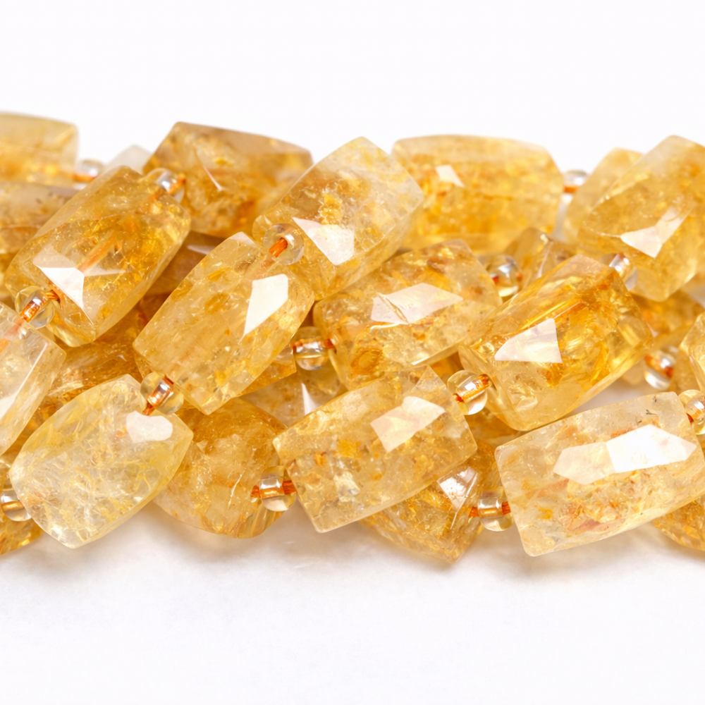 Beads Citrine-faceted ~16x11mm (4216001G)
