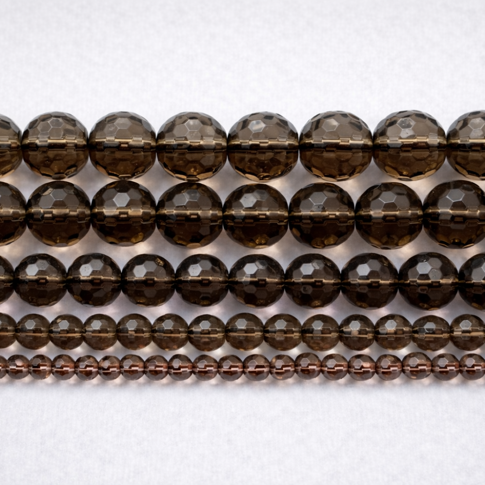 Beads Smoky quartz-faceted 8 mm (1608000G)