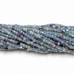2 mm faceted fluorite beads – natural stone