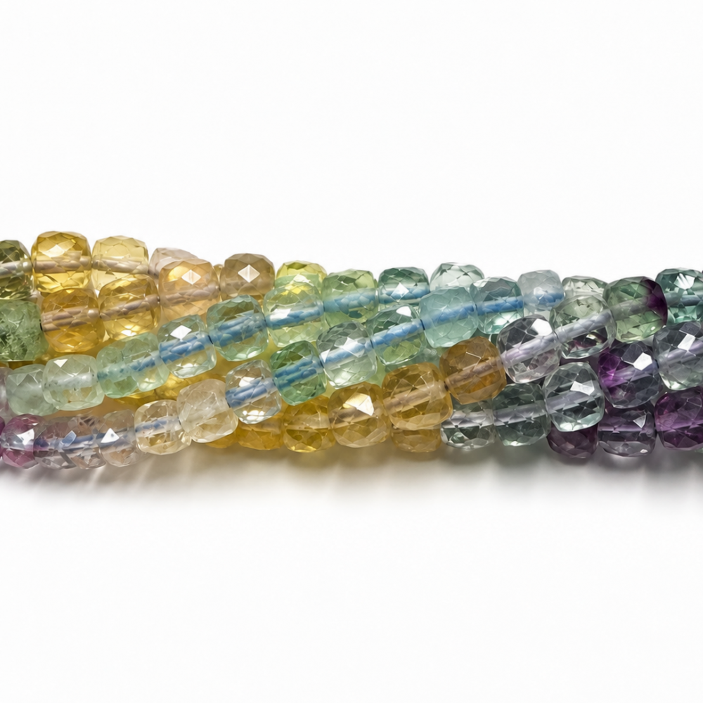 4 mm faceted fluorite beads – natural stone