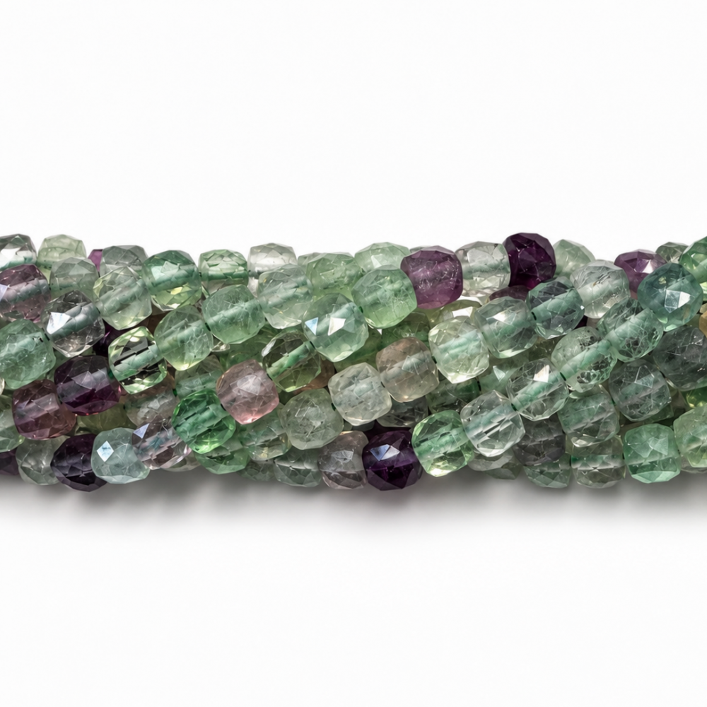 4 mm faceted fluorite beads – natural stone
