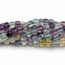 4 mm faceted fluorite beads – natural stone