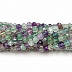 4 mm faceted fluorite beads – natural stone