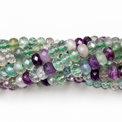 5x3 mm faceted fluorite beads – natural stone