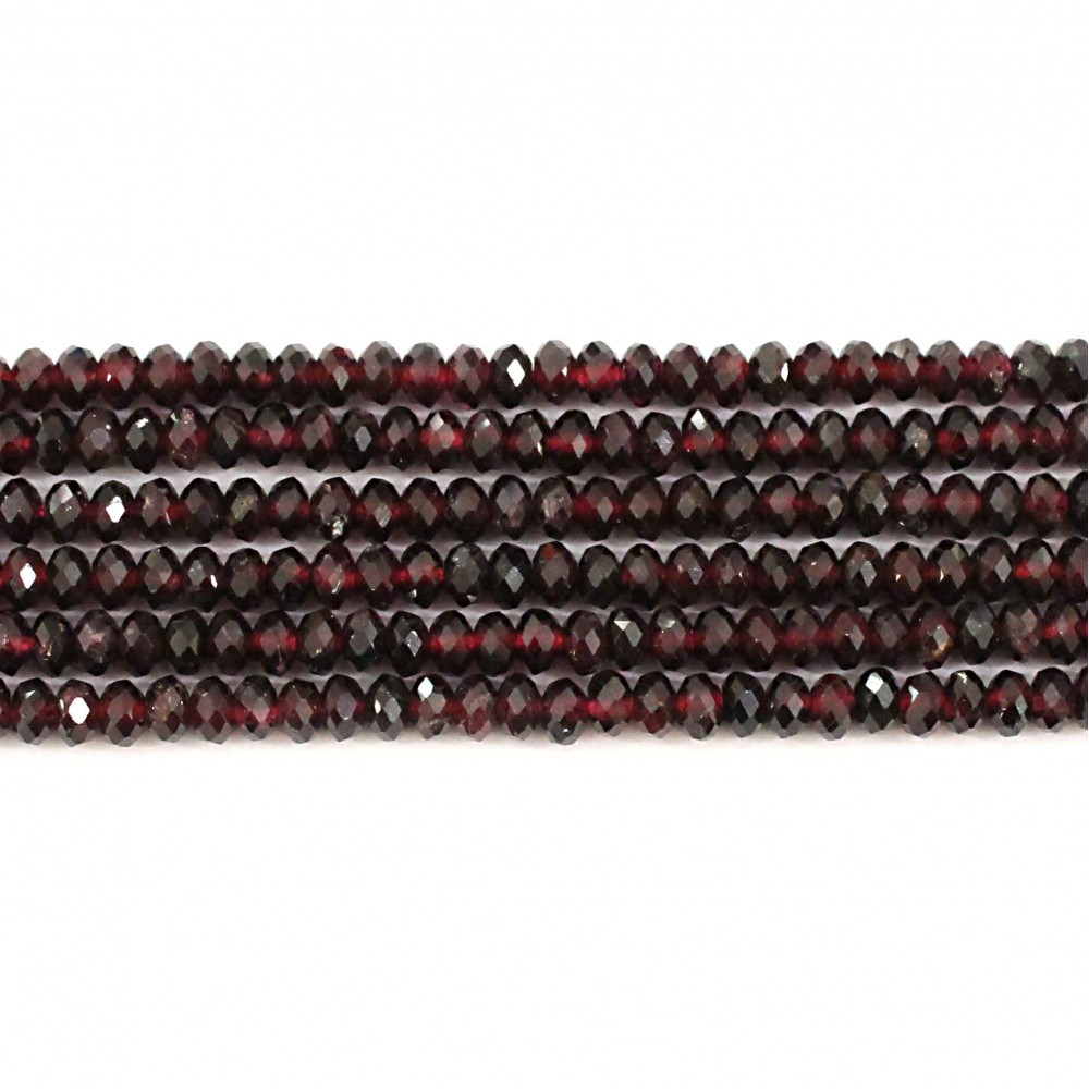 Beads Garnet-faceted 4x2mm (1304002G)