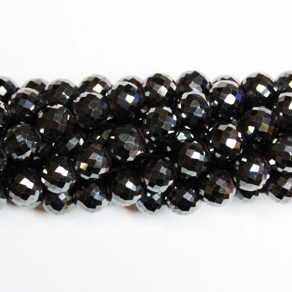 Beads Hematite-faceted 10mm (1010001)