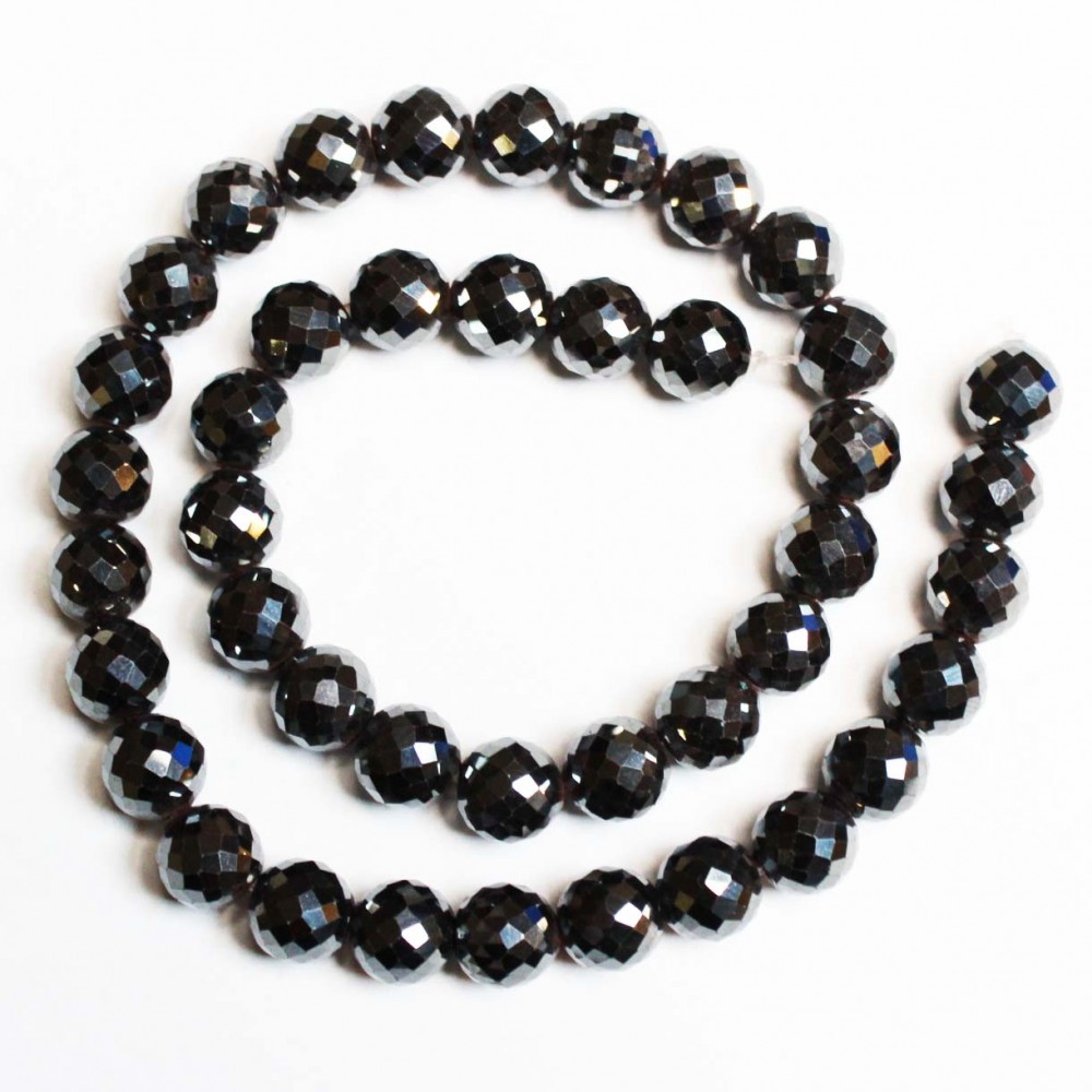 Beads Hematite-faceted 10mm (1010001)