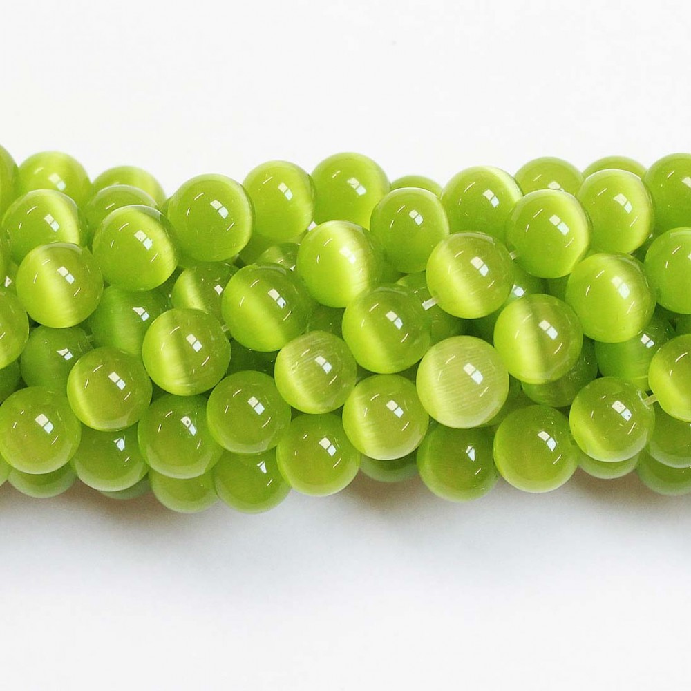 8 mm cat's eye beads, synthetic stone