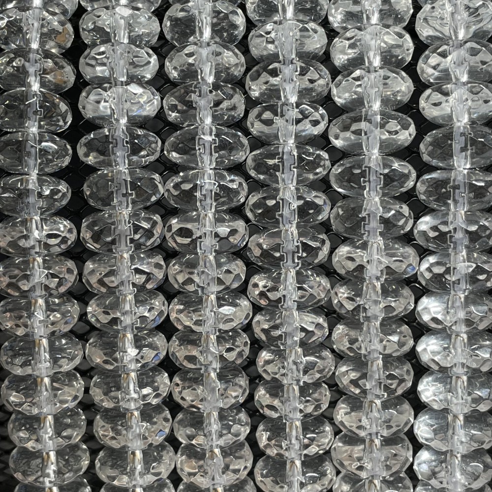 Beads Rock crystal-faceted 10x5mm (1210001G)