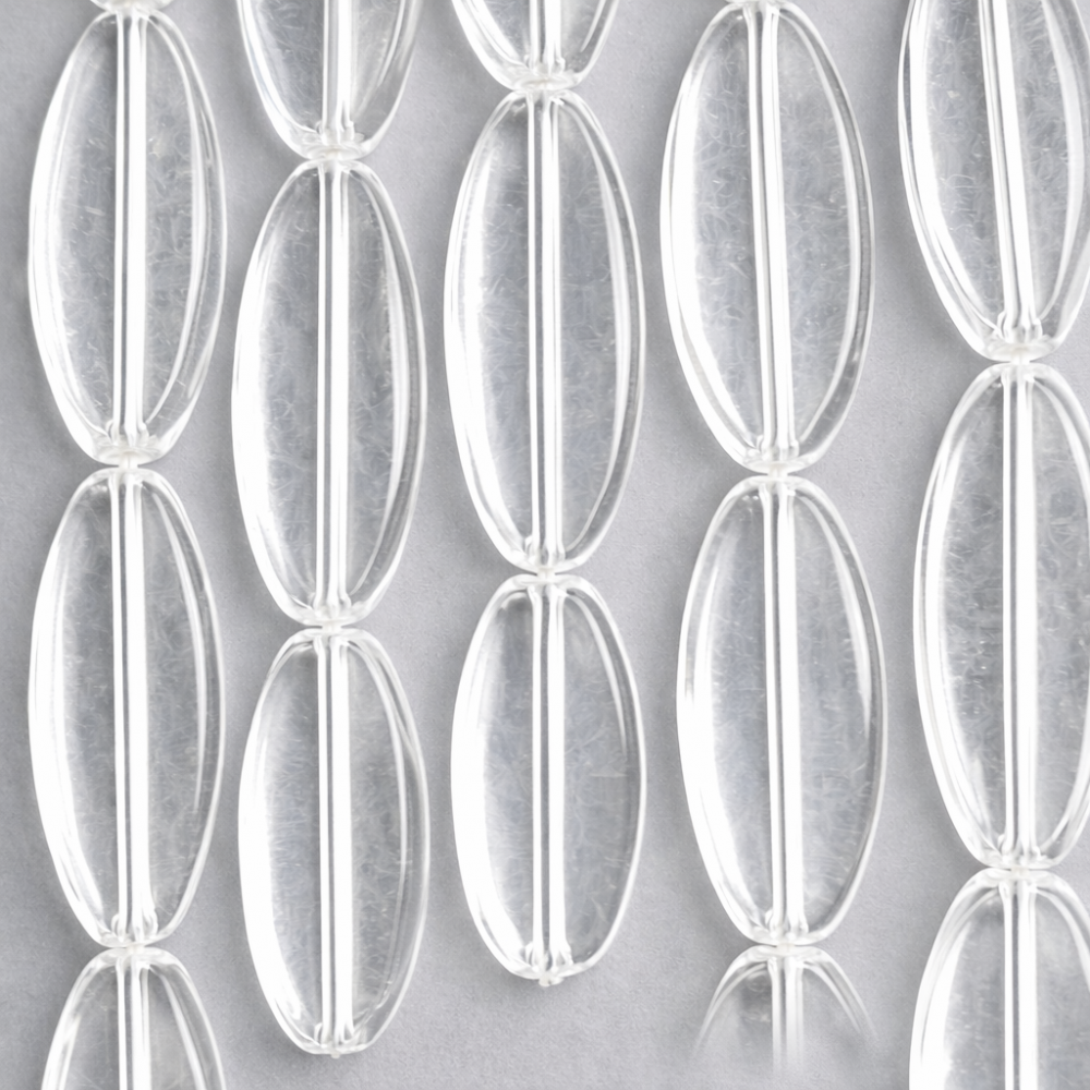 Beads Rock crystal ~ 12x30x7 mm (1212003)