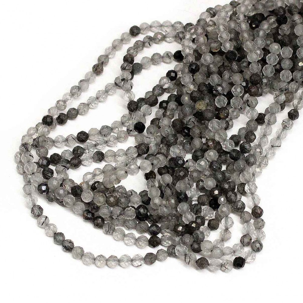 Beads Rutile quartz-faceted 3mm (1603000G)