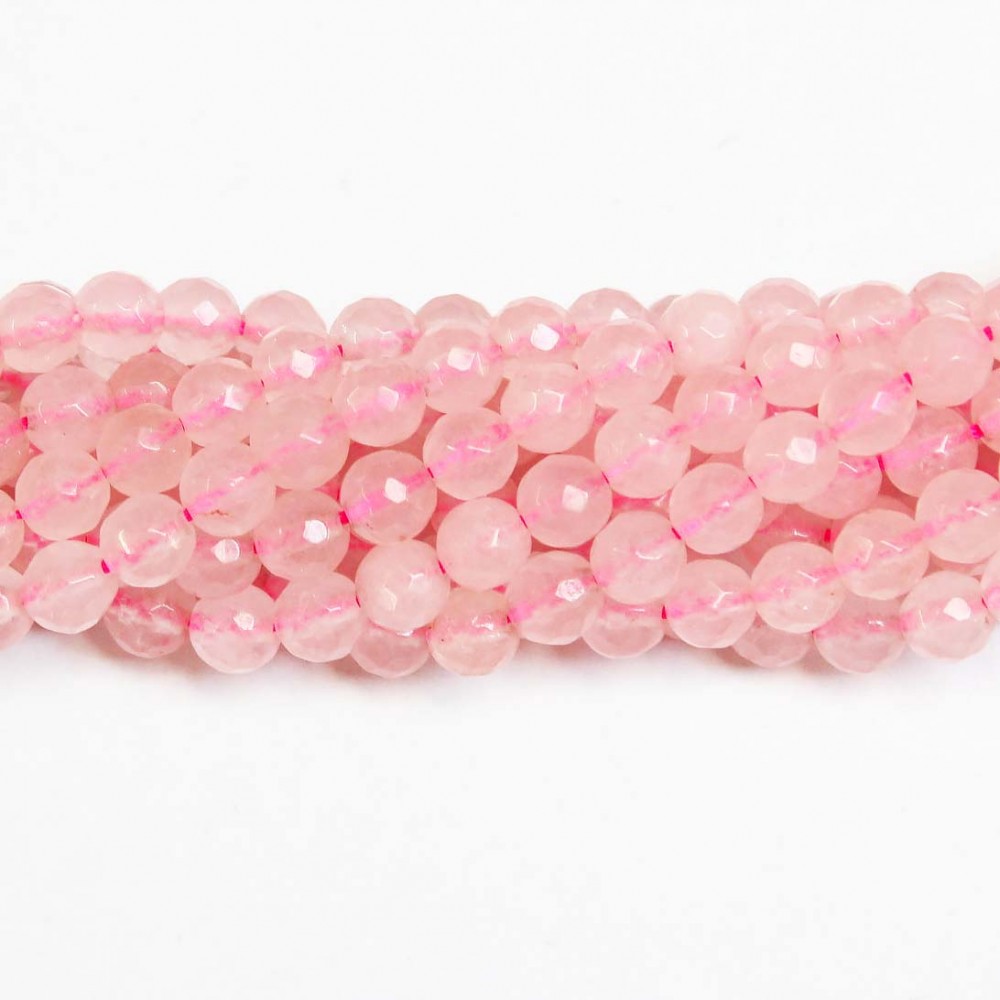 Beads Rose quartz-faceted 6mm (3206000G) Beads Rose quartz-faceted 6mm (3206000G)