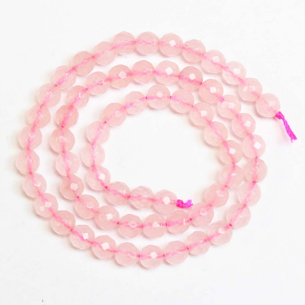 Beads Rose quartz-faceted 6mm (3206000G) Beads Rose quartz-faceted 6mm (3206000G)