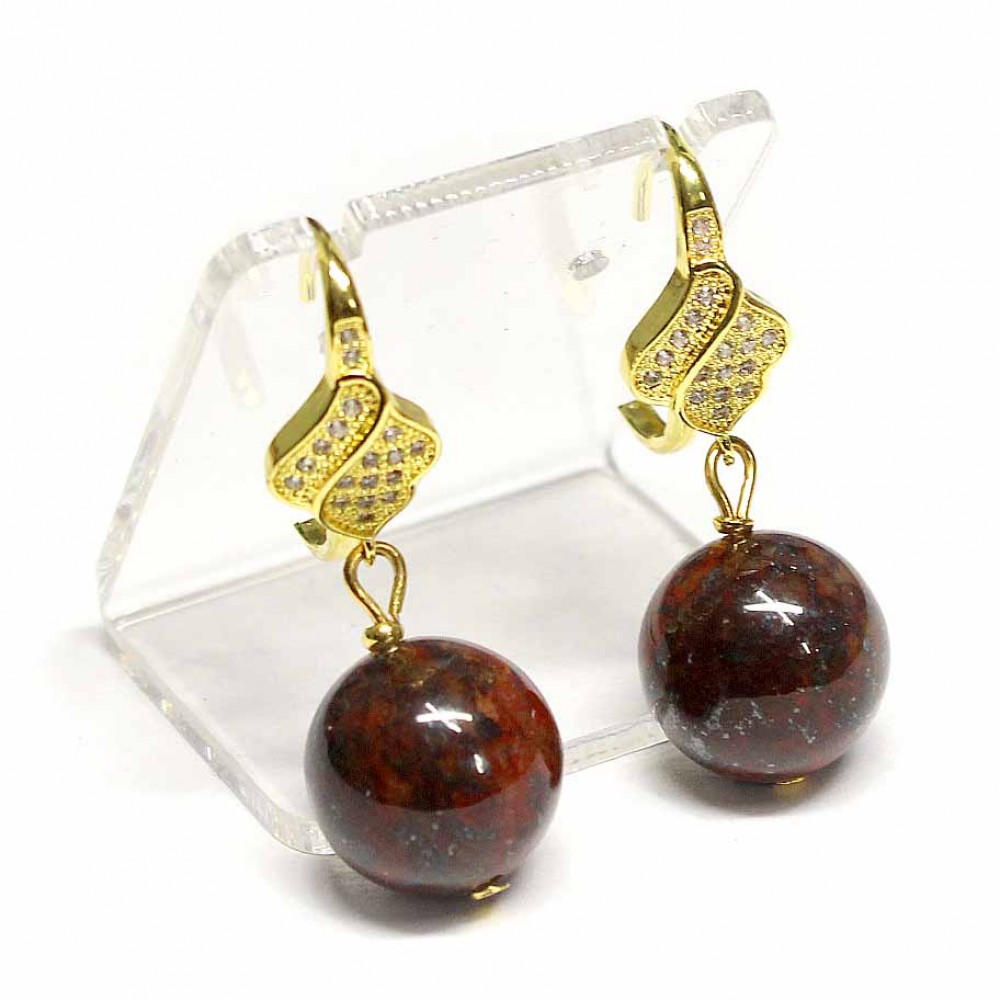 Earrings Lux-Jasper + gift box (74300)