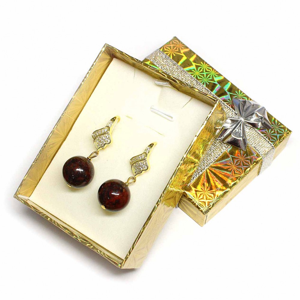 Earrings Lux-Jasper + gift box (74300)