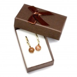 Earrings "LUX"-Sun stone + gift box (73600)