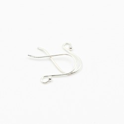Silver earring fittings - 17x1mm 2 pcs. (F02S2010)