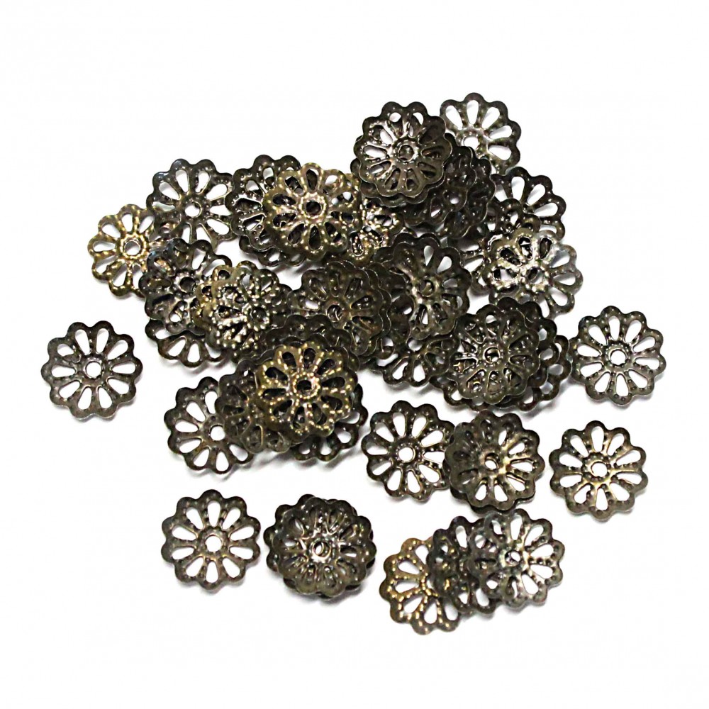 Bead caps 9mm ~45pcs. (F06M6007) 