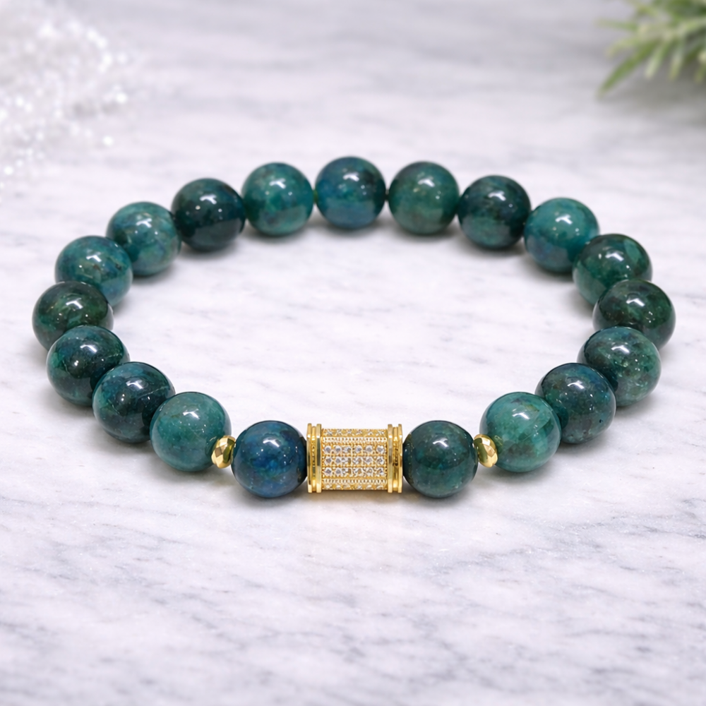 Apatite Bracelet with Decorative Accent