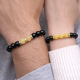 Couple Bracelets Made of Hematite and Agate 
