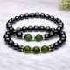 Couple Bracelets Made of Hematite and Agate 