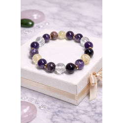 Bracelet with Natural Stones: Amethyst / Citrine / Clear Quartz