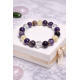 Bracelet with Natural Stones: Amethyst / Citrine / Clear Quartz