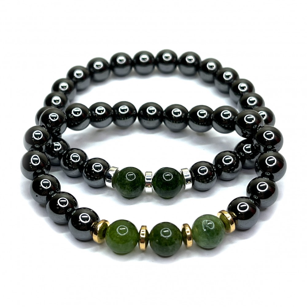 Couple bracelets Hematite & Agate (100811) 
