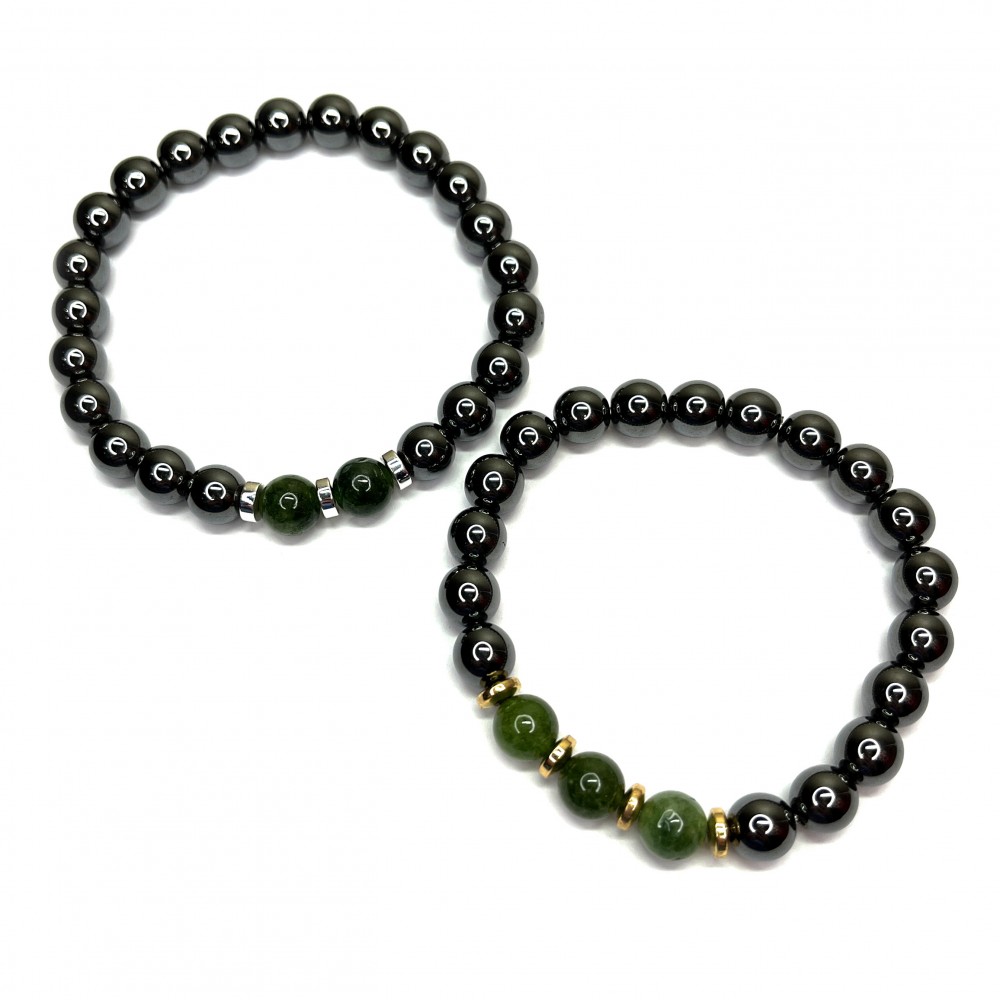 Couple bracelets Hematite & Agate (100811) 
