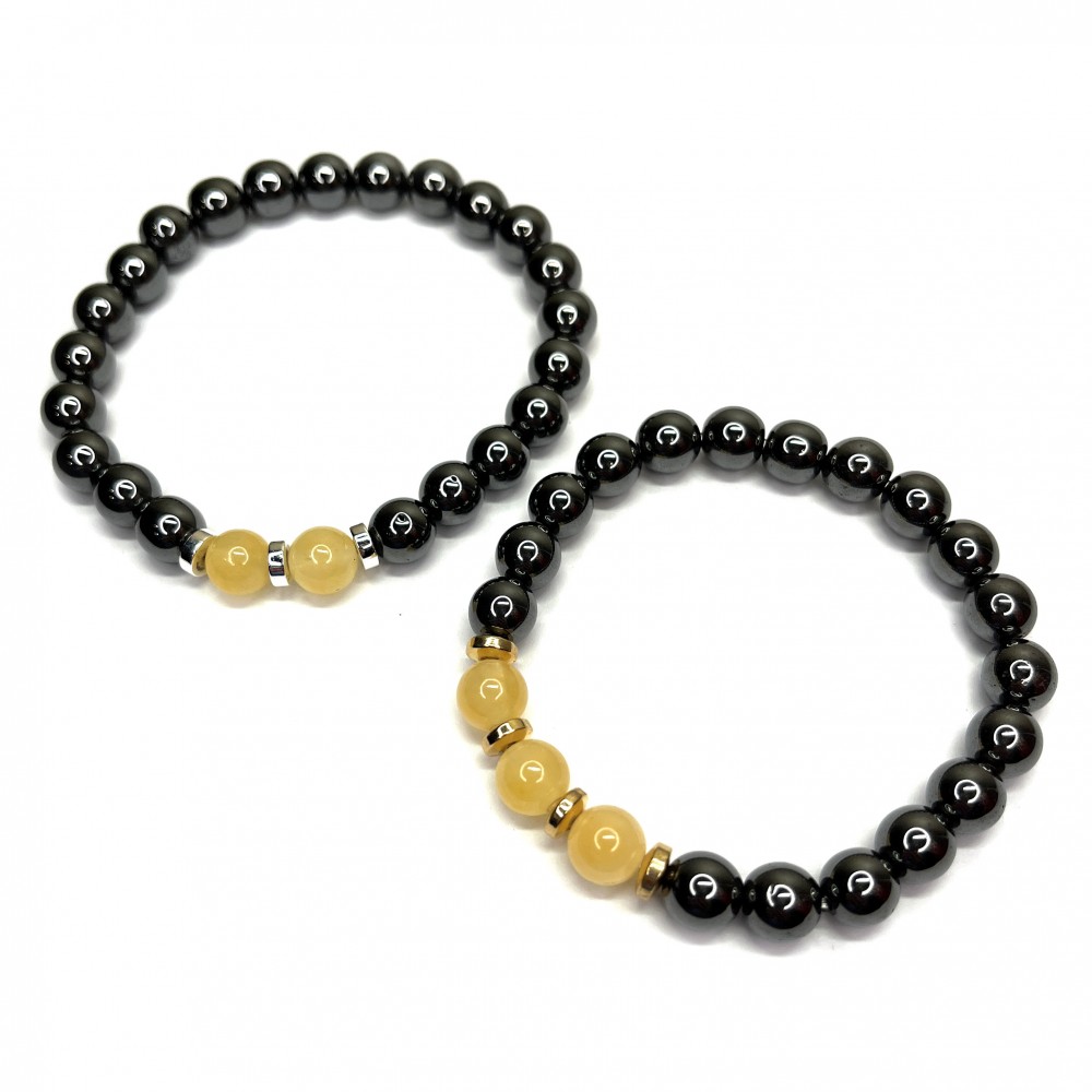 Couple bracelets Hematite & Agate (100810) 