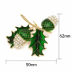 A spectacular brooch with acorns and bright green leaves, decorated with sparkling rhinestones (6532)