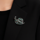 Bright brooch in the shape of a snail, decorated with multicoloured rhinestones (6553)