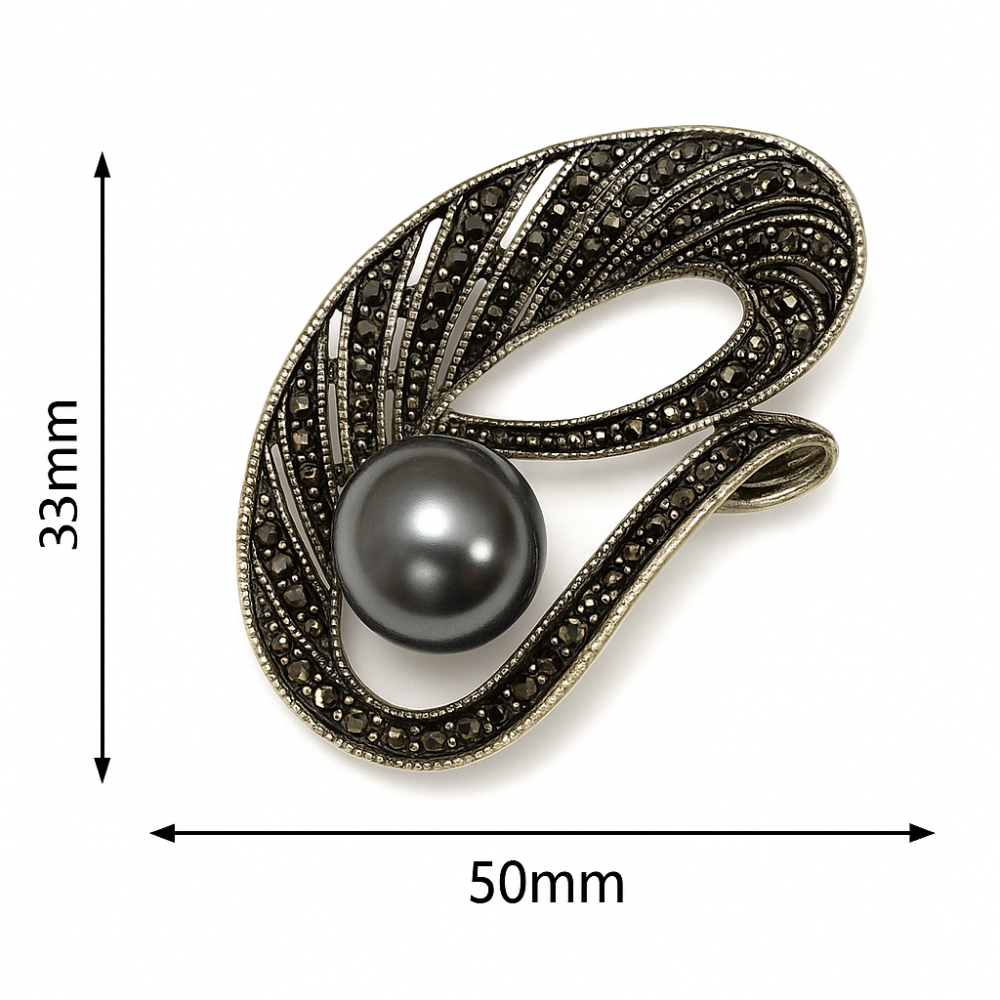 Brooch with pearls (6568)