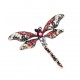 Dragonfly brooch with rhinestones, movable tail (6678)